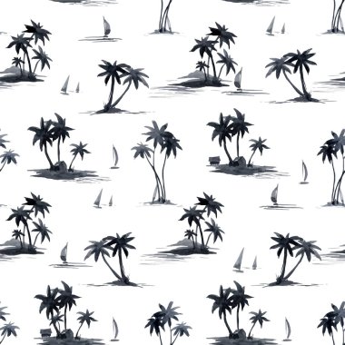 Suluboya soyut tropikal vektör desen