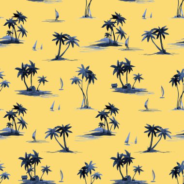 Suluboya soyut tropikal vektör desen