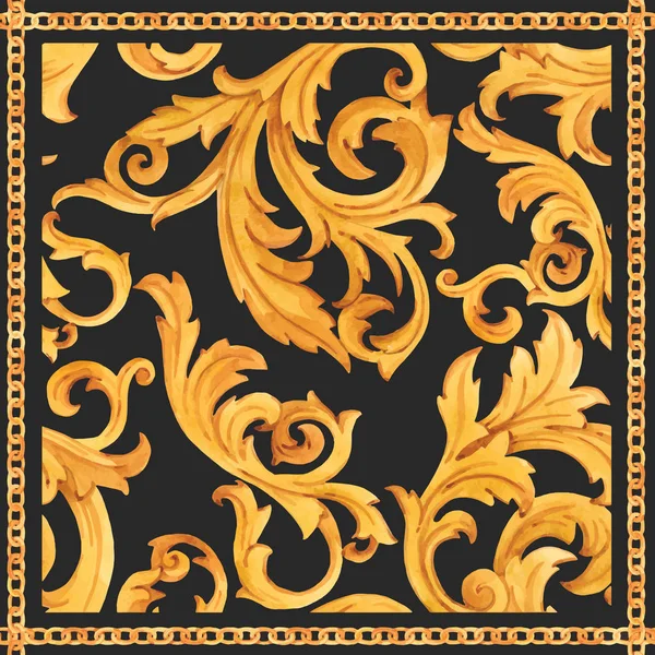 Golden baroque rich luxury vector pattern — Stock Vector