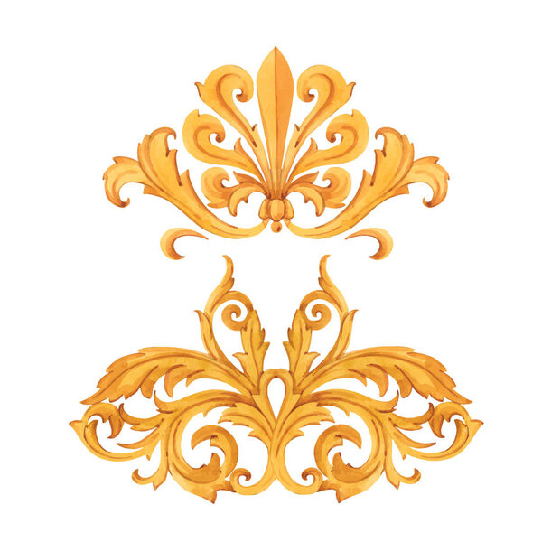 Golden baroque rich luxury vector elements