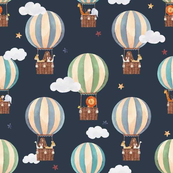 Ακουαρέλα αέρα baloon διάνυσμα μοτίβο — Διανυσματικό Αρχείο