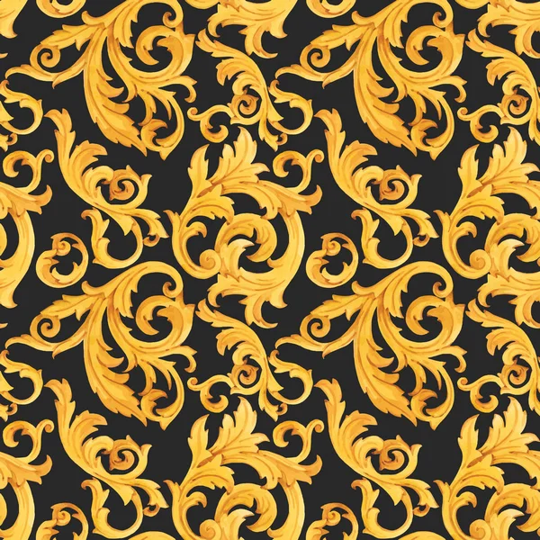 Baroque doré riche motif vectoriel de luxe — Image vectorielle