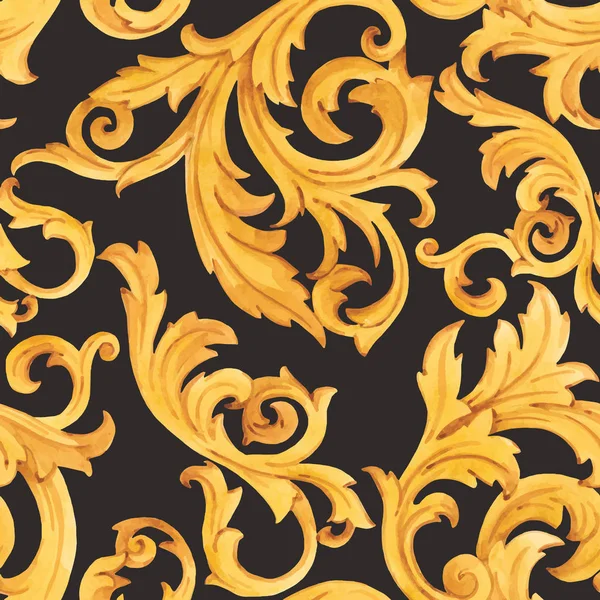 Baroque doré riche motif vectoriel de luxe — Image vectorielle