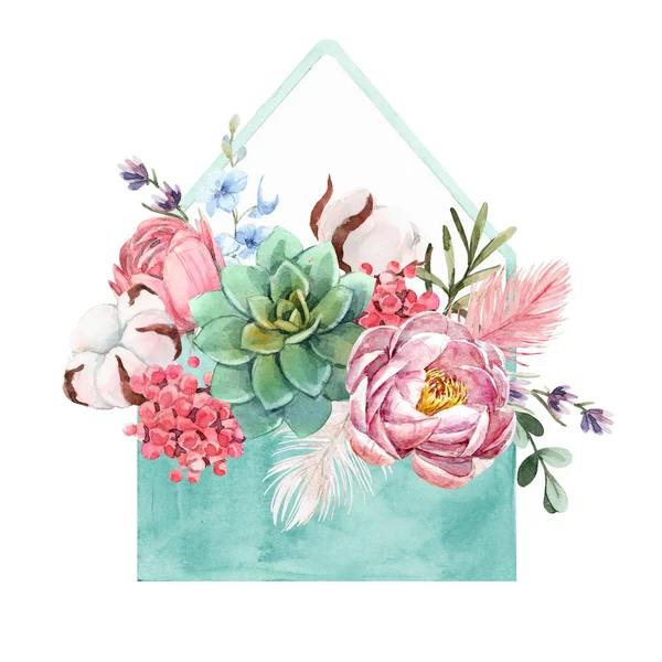 Suluboya çiçek kompozisyon