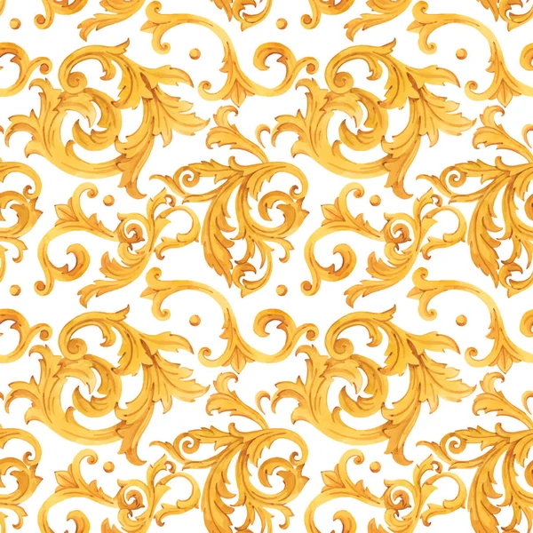 黄金バロック豊かな豪華なパターン ベクトル — ストックベクタ