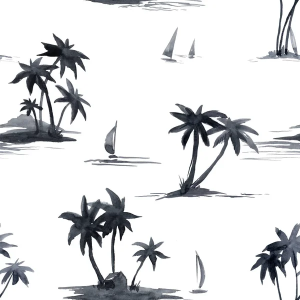 Akvarell abstrakt tropiska mönster — Stockfoto