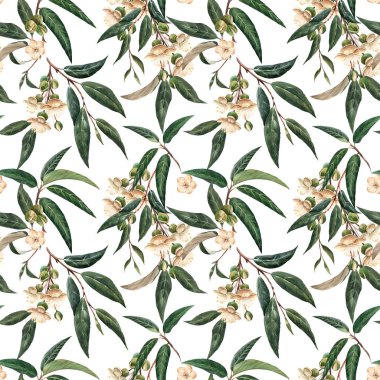 Suluboya durian tropikal seamless modeli