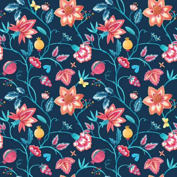 Watercolor floral pattern — Stock Photo, Image