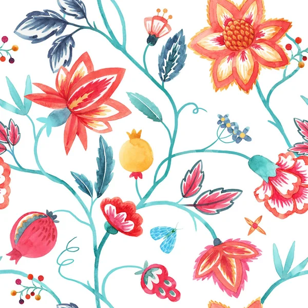 Watercolor floral pattern — Stock Photo, Image