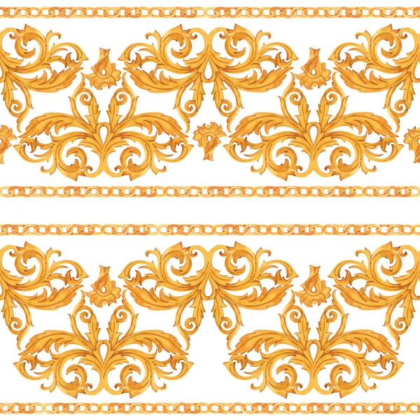Golden baroque rich luxury pattern — Stock Photo, Image