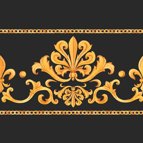 Gouden barok rijke luxe patroon — Stockfoto