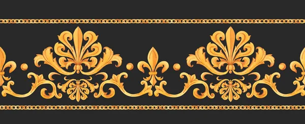 Zlatý luxusní bohaté barokní vzor — Stock fotografie