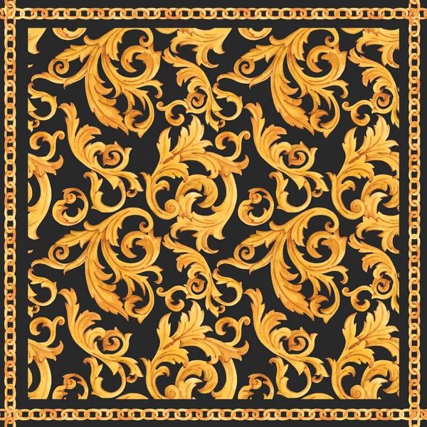 Golden baroque riche motif de luxe — Photo