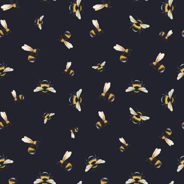 Suluboya bumblebee vektör desen