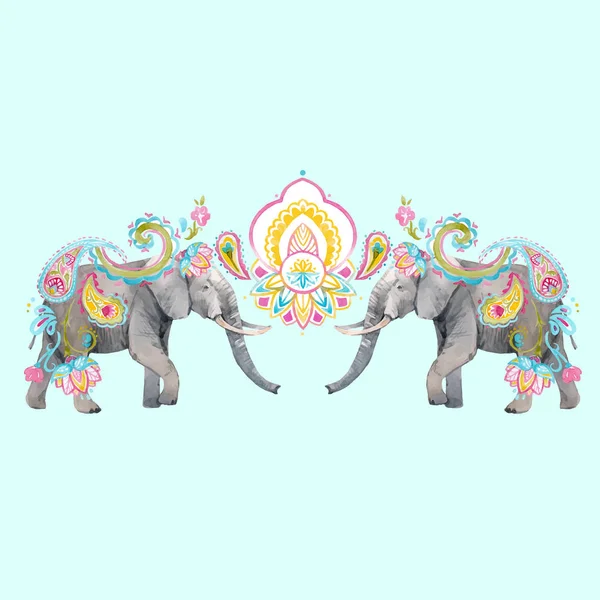 Akvarell elefánt vektoros illusztráció — Stock Vector
