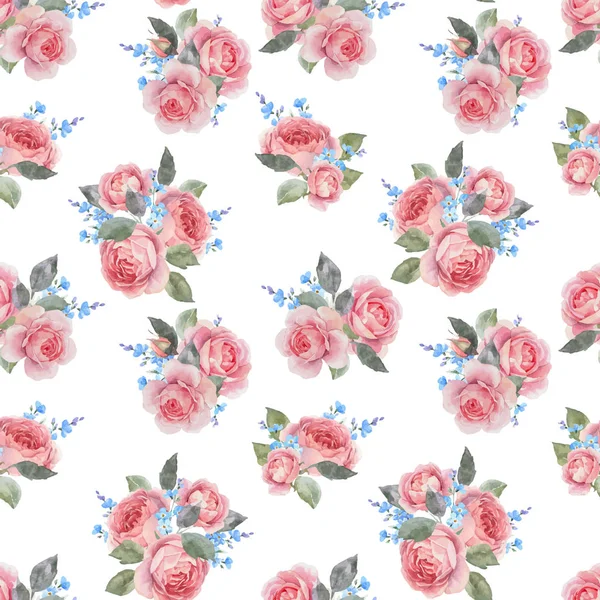 Aquarelle rose motif vecteur floral — Image vectorielle