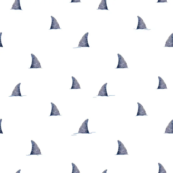 Watercolor shark pattern — Stock Photo, Image