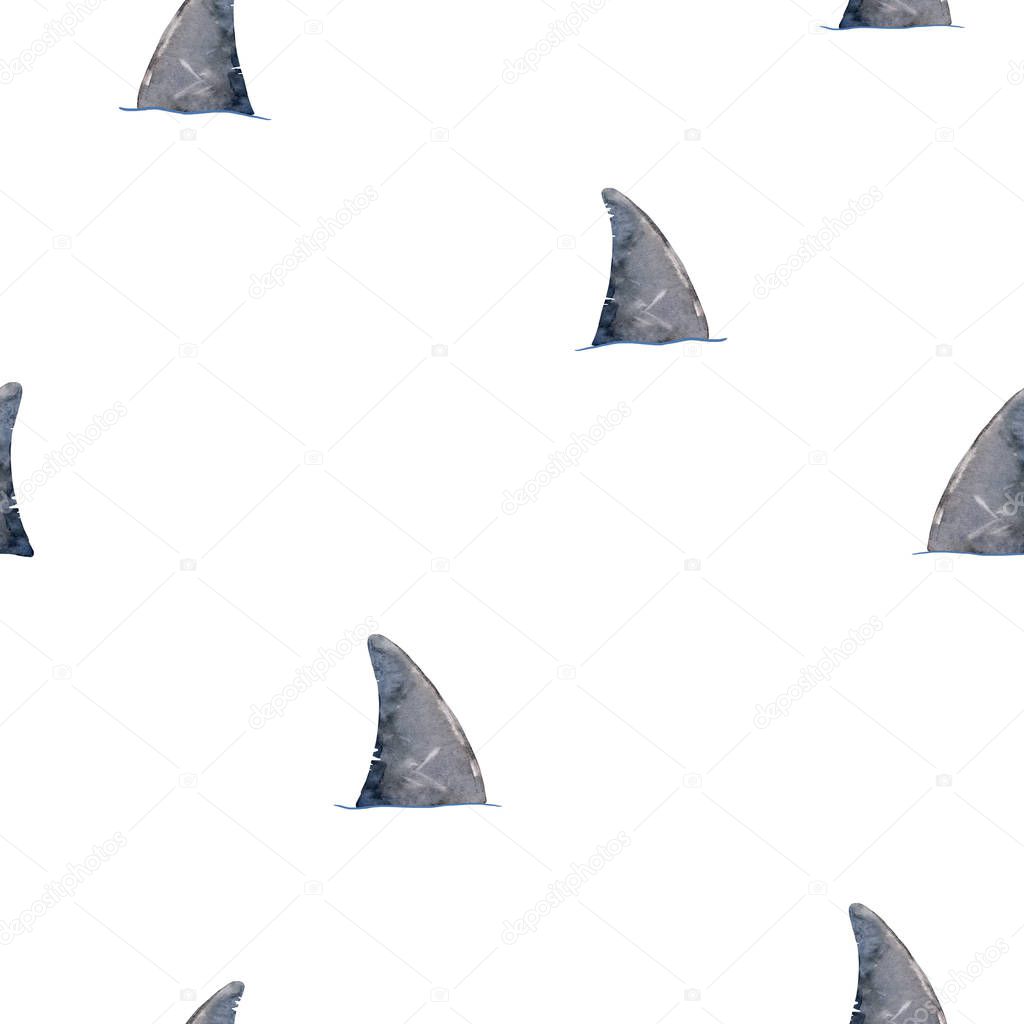 Watercolor shark pattern