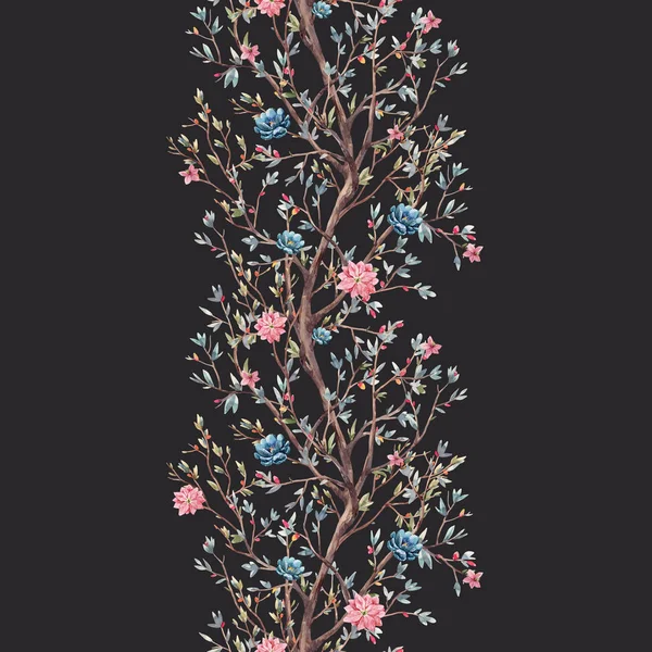 Padrão de árvore aquarela — Fotografia de Stock
