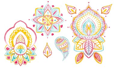 Suluboya yerel geleneksel etnik süsleme