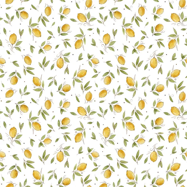 Acuarela limón patrón sin costura — Foto de Stock