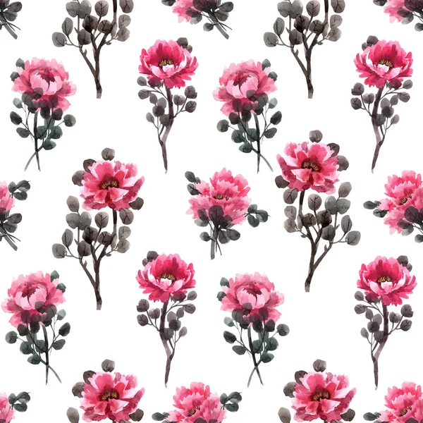 Aquarelle motif vecteur rose chinois — Image vectorielle