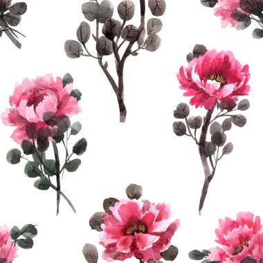 Suluboya çin gül deseni