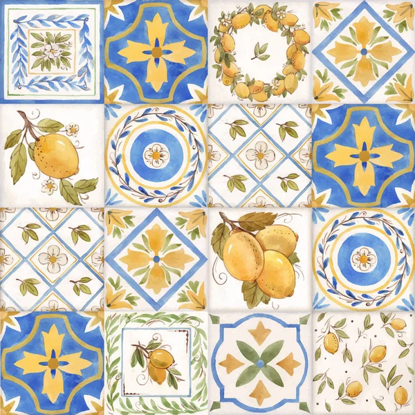 水彩装飾正方形ベクトルパターン — ストックベクタ