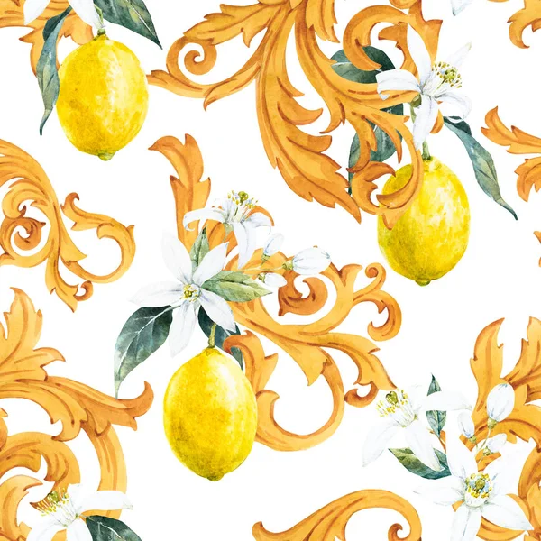 Aquarelle citron motif sans couture — Photo