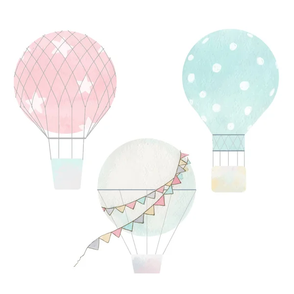 Aquarel Air baloons vector collectie — Stockvector