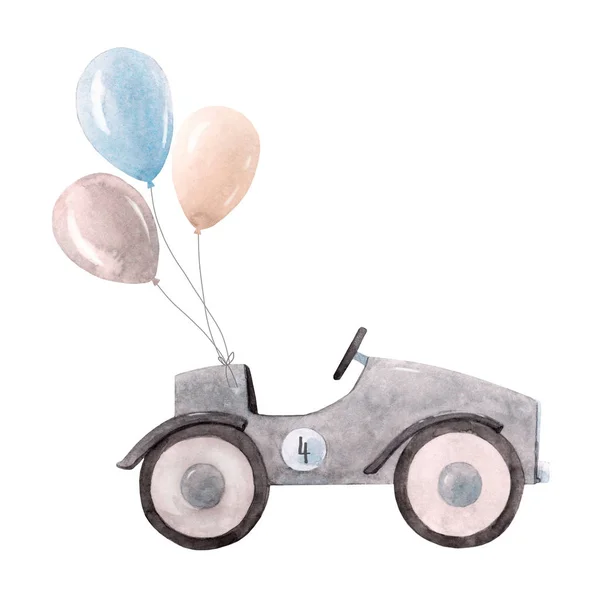 Aquarel baby auto illustratie — Stockfoto