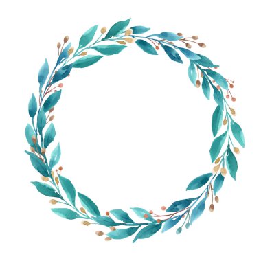 Suluboya çiçek vektör çelenk