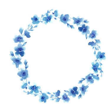 Suluboya çiçek vektör çelenk