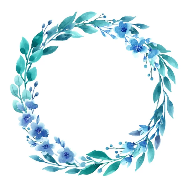 Corona vectorial floral acuarela — Vector de stock