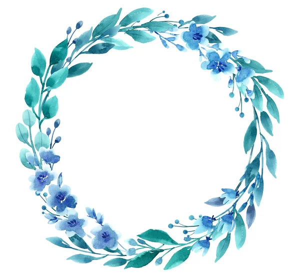 Watercolor floral wreath — Stock Photo, Image