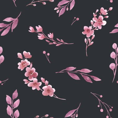 Suluboya çiçek deseni