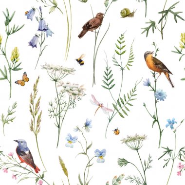 Suluboya çiçek deseni