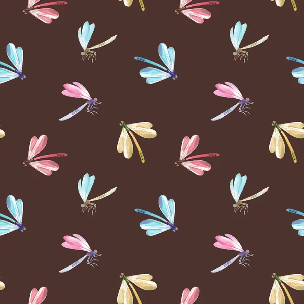 Aquarelle motif vecteur libellule — Image vectorielle