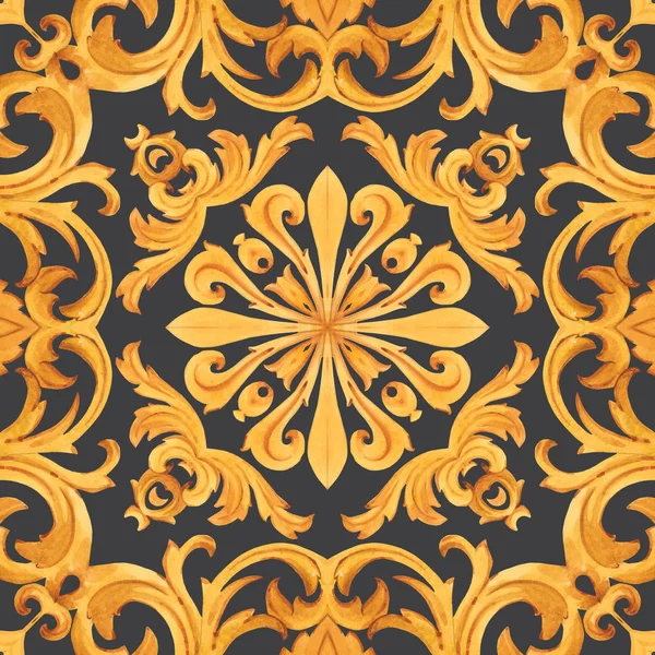 Golden baroque riche motif de luxe — Photo