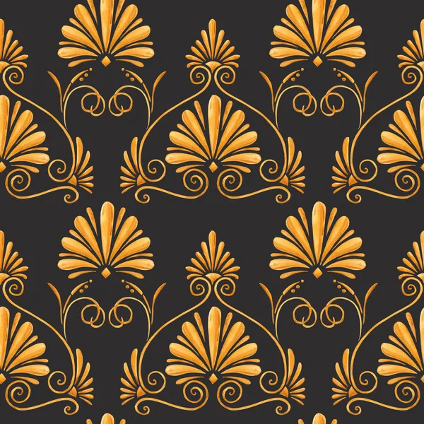 Golden baroque rich luxury pattern — Stock Photo, Image