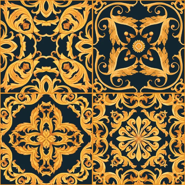 Gyllene barock rika lyx mönster — Stockfoto