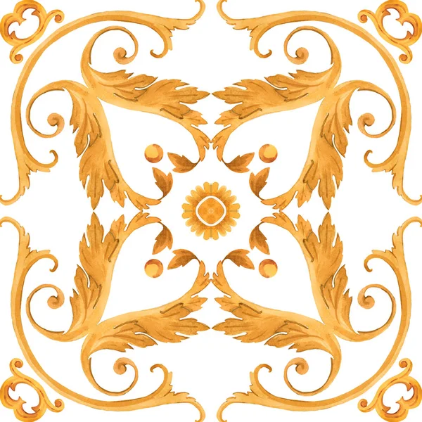 Golden baroque riche motif de luxe — Photo