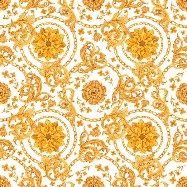 Golden baroque riche motif de luxe — Photo