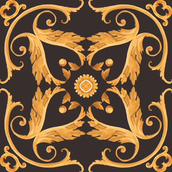 Golden baroque rich luxury pattern