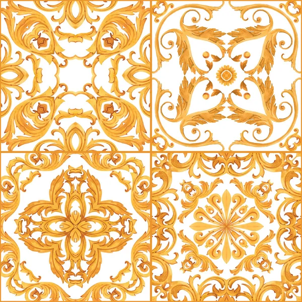Golden baroque riche motif de luxe — Photo