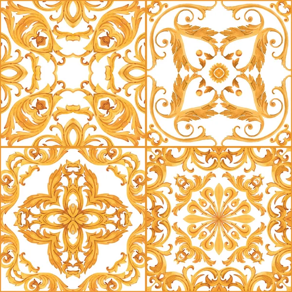 Golden baroque rich luxury pattern