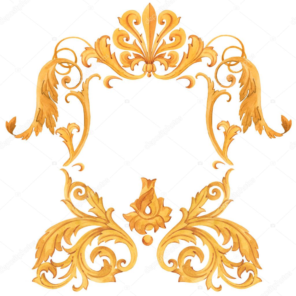 Golden baroque rich luxury elements
