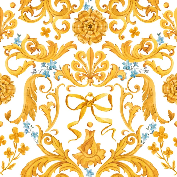 Golden baroque rich luxury pattern — Stock Photo, Image