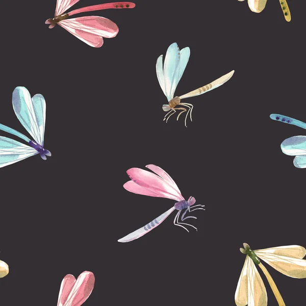 Modello libellula acquerello — Foto Stock