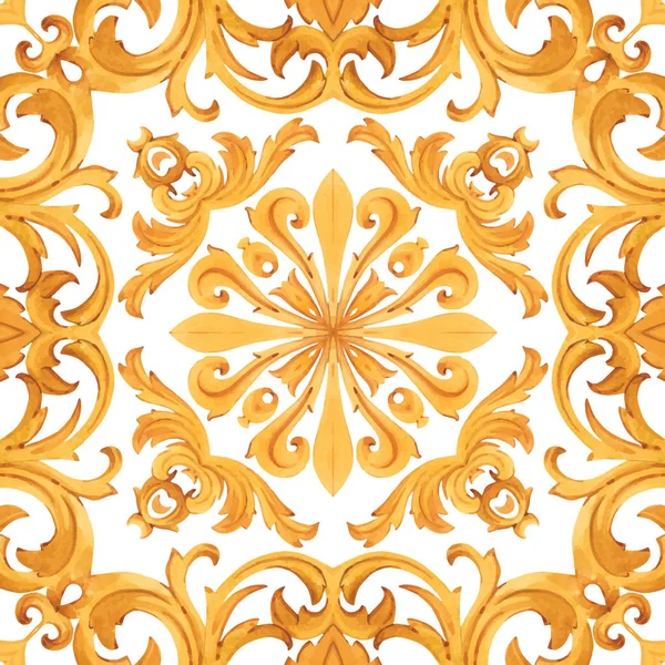 Baroque doré riche motif vectoriel de luxe — Image vectorielle